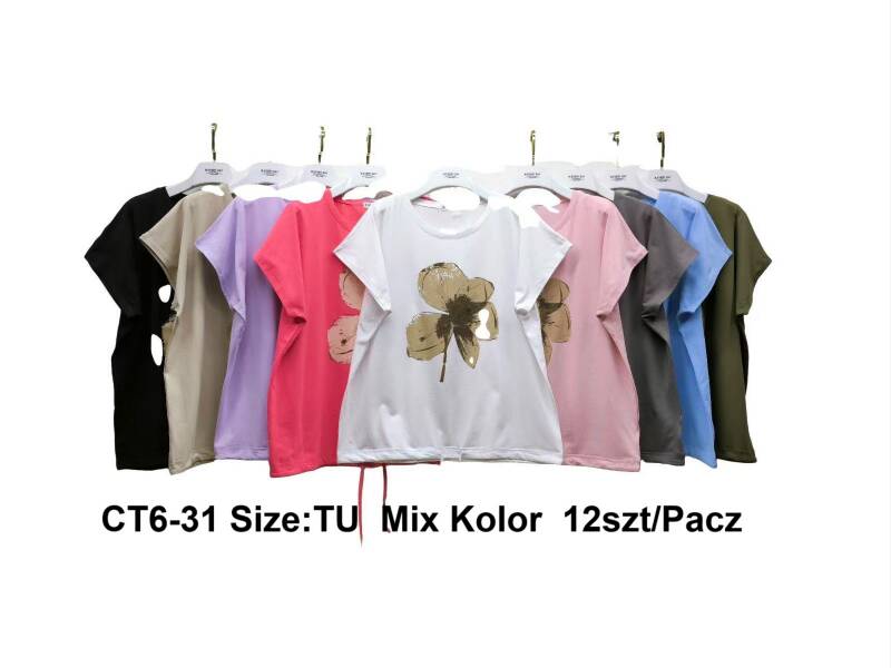 Bluzki damskie Roz Standard, Mix kolor Paczka 12 szt